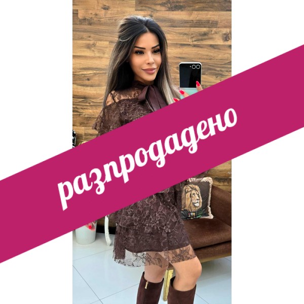 Рокля Brianna в кафяво